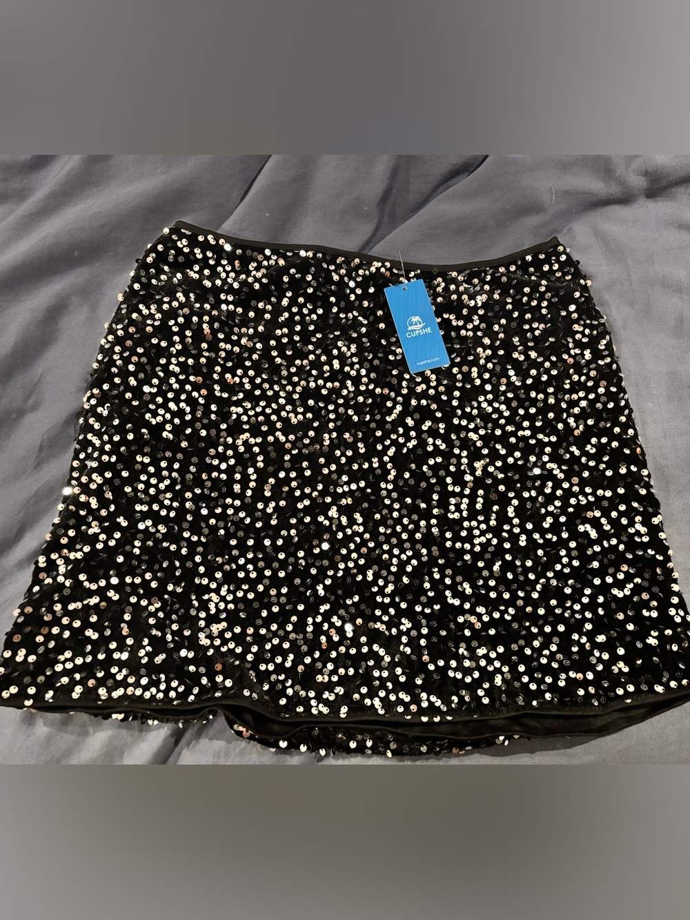 NWT Cupshe Black Sequin Mini Skirt Size M
